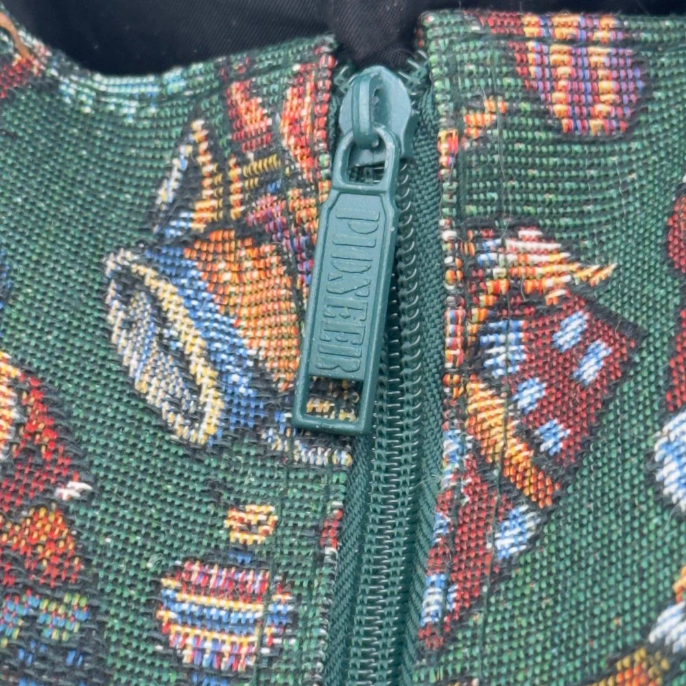 Pioneer Express Christmas Tote Bag Green Tapestry Snowman Nutcracker Vintage L
